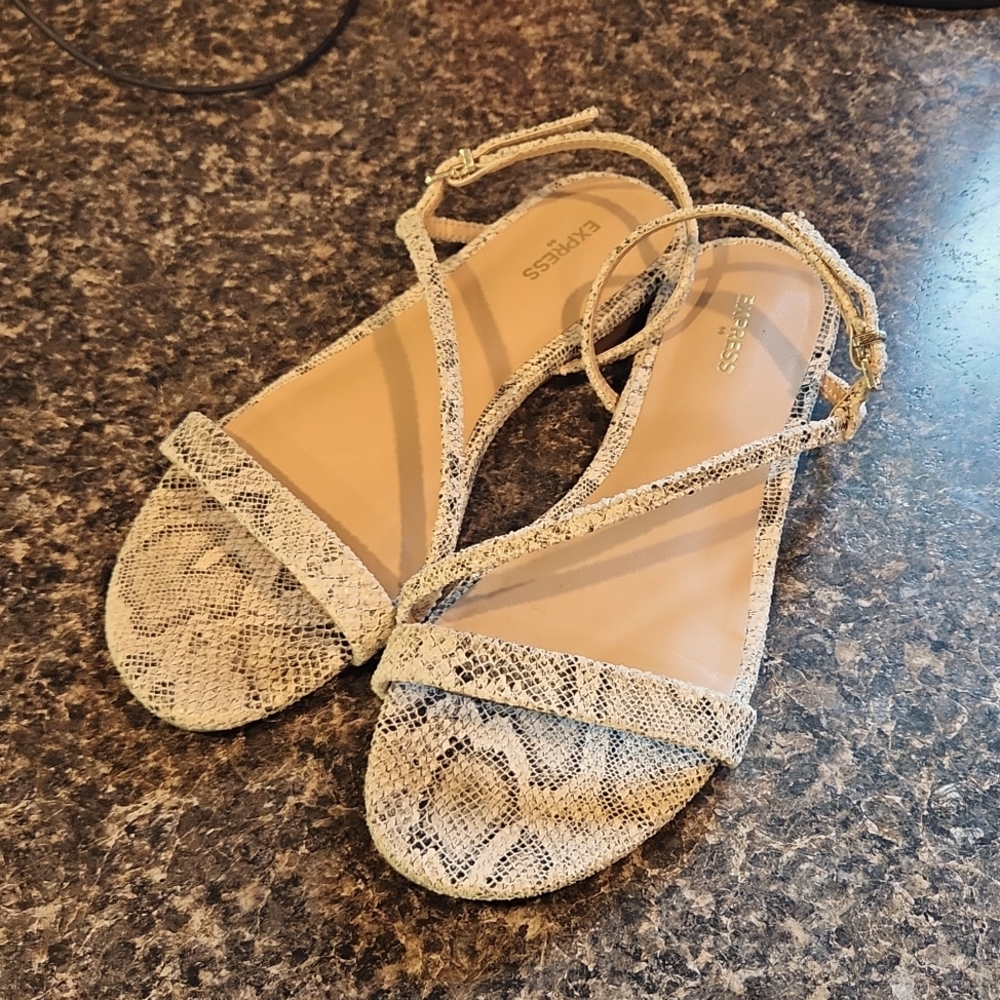 EXPRESS "Snakeskin" flat sandals